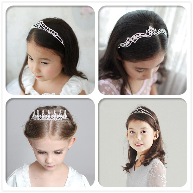 Morkopela tiara de cabelo infantil, strass tiara flor meninas coroa acessórios princesa festa jóias