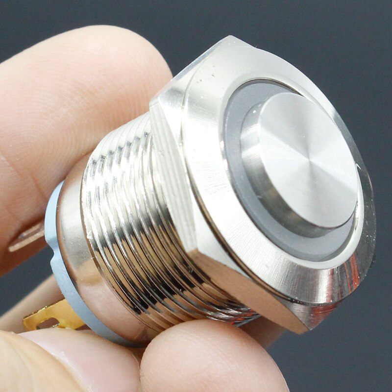 19mm Wasserdicht Momentary Edelstahl Metall Türklingel Glocke Horn Push Button Schalter LED Auto Auto
