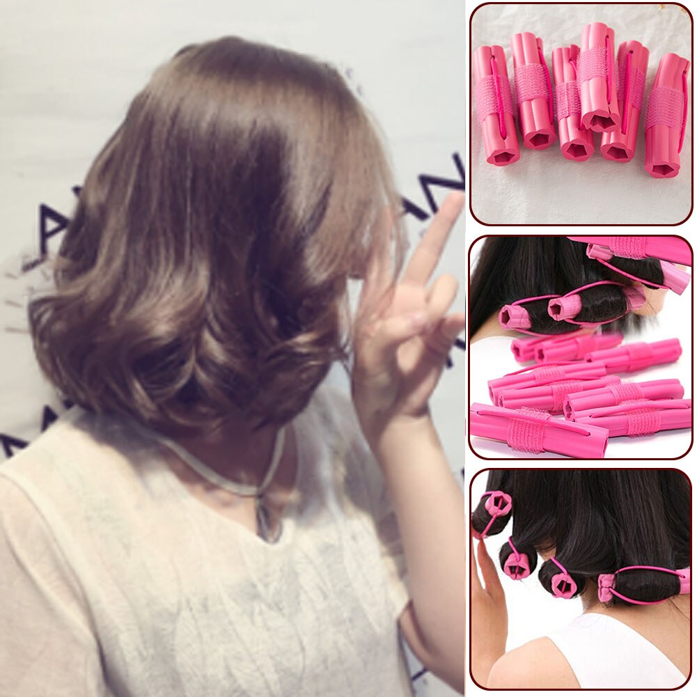 6 stuks magische schuimspons haarkrultang diy golvend haar reis thuisgebruik zachte haarkrultang rollers stylingtools