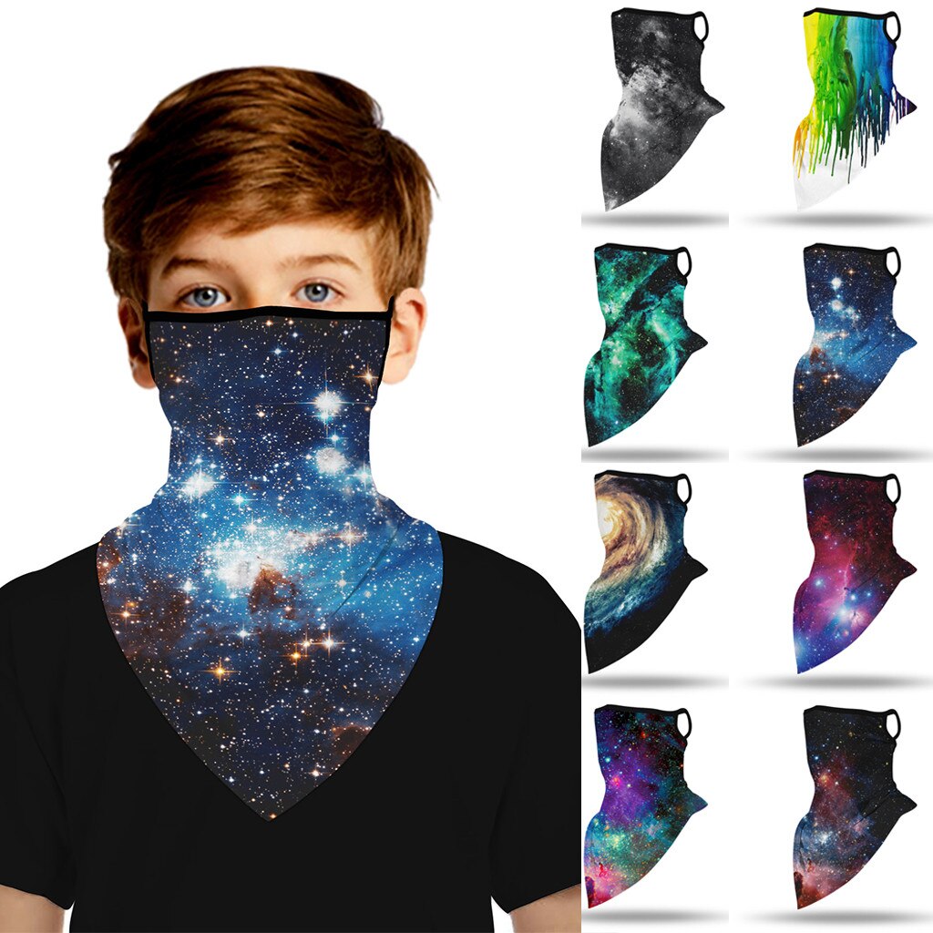 25#  kinderen outdoor print sjaal jongen meisje outdoor nekbeschermer paardrijden ski sjaal stofdicht winddicht effen wandelsjaals балаклава