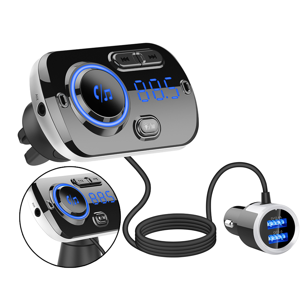 FM transmitter FM car MP3 Bluetooth fast charge full frequency point transmission wireless car charger
