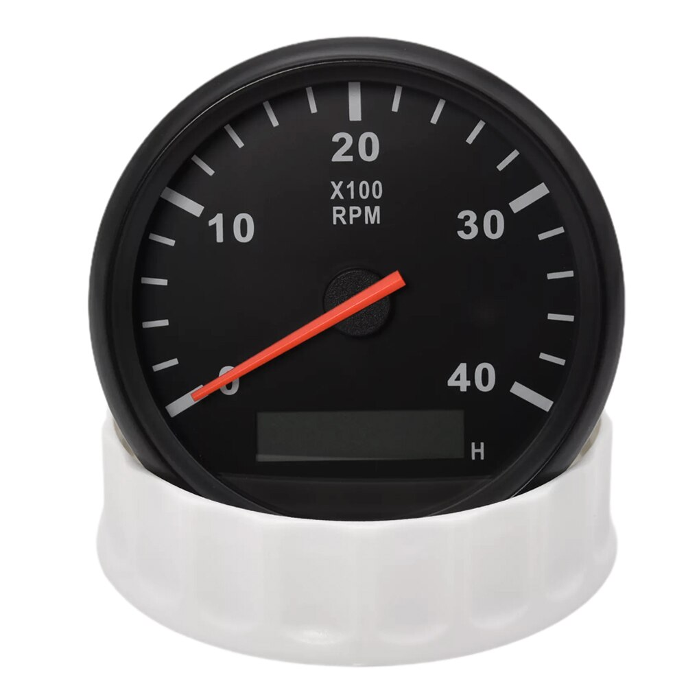 4Krpm Tacho Gauge Met Urenteller 85Mm Tach Gauge Sensor Rev Teller Benzine Diesel 12V 24V rode Led Tacho Sensor M16 M18