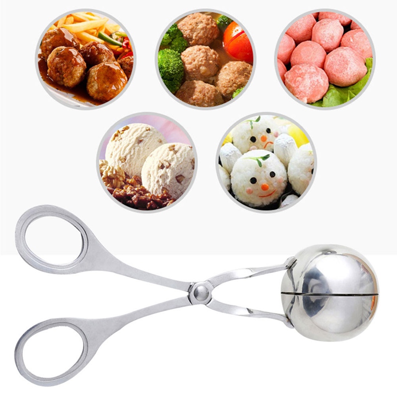 Steel Kitchen Ball Maker Stainless Meatball Production Mold Convenient Fried Meatballs Making Spoon Kitchen Meat Tools