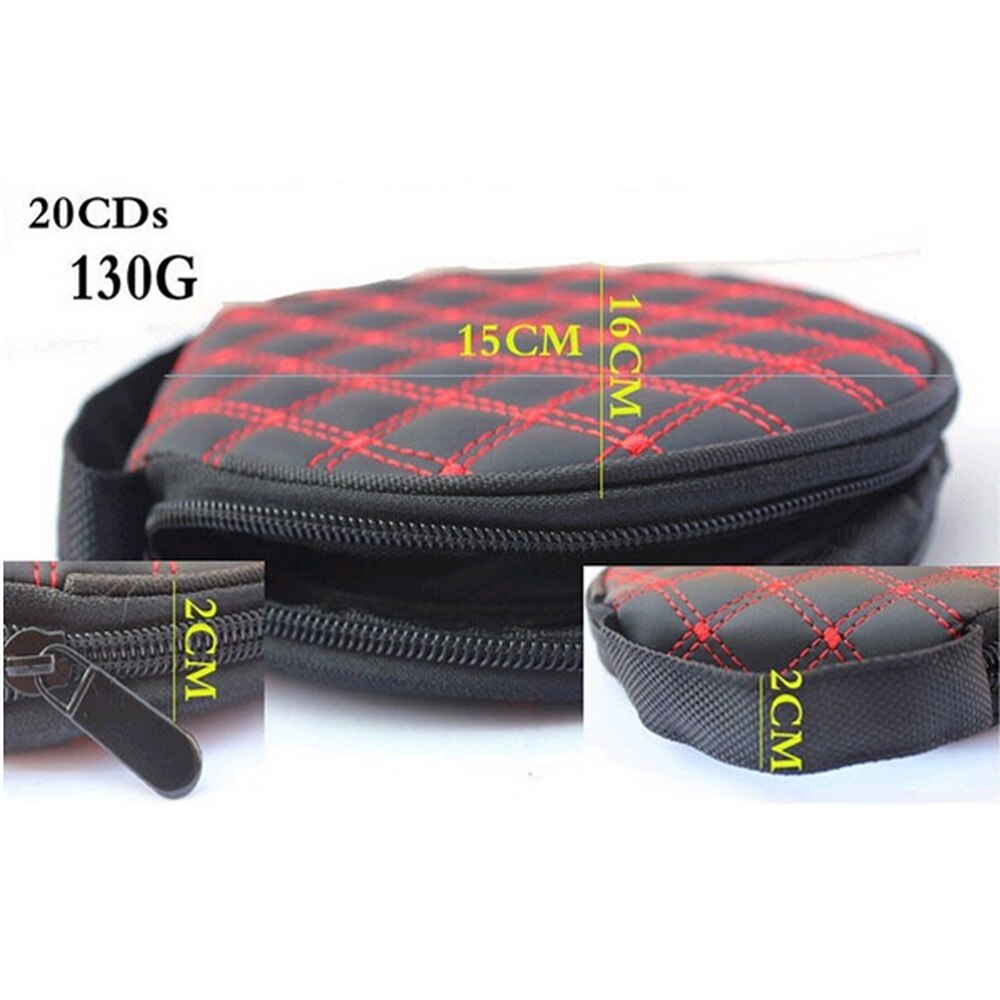 Portable Round Zippered Car/Home 20 CD DVD VCD Disc Holder Wallet Storage Bag Case Organizer
