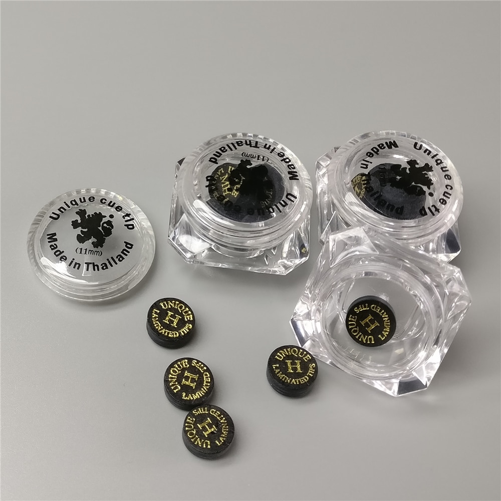 Snooker Tips 11-12mm Unique Cue Tips 5pcs/box Thailand Medium/Hard Carom Laminated Cue Tips Billiard Accessories