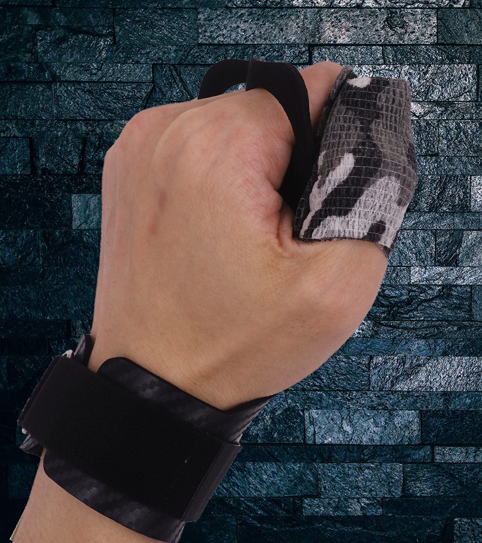 3-- huls kulfiber håndgreb med tape gym handsker fuld håndflade beskyttelse til vægtløftning crossfit pull ups kettlebells ringe