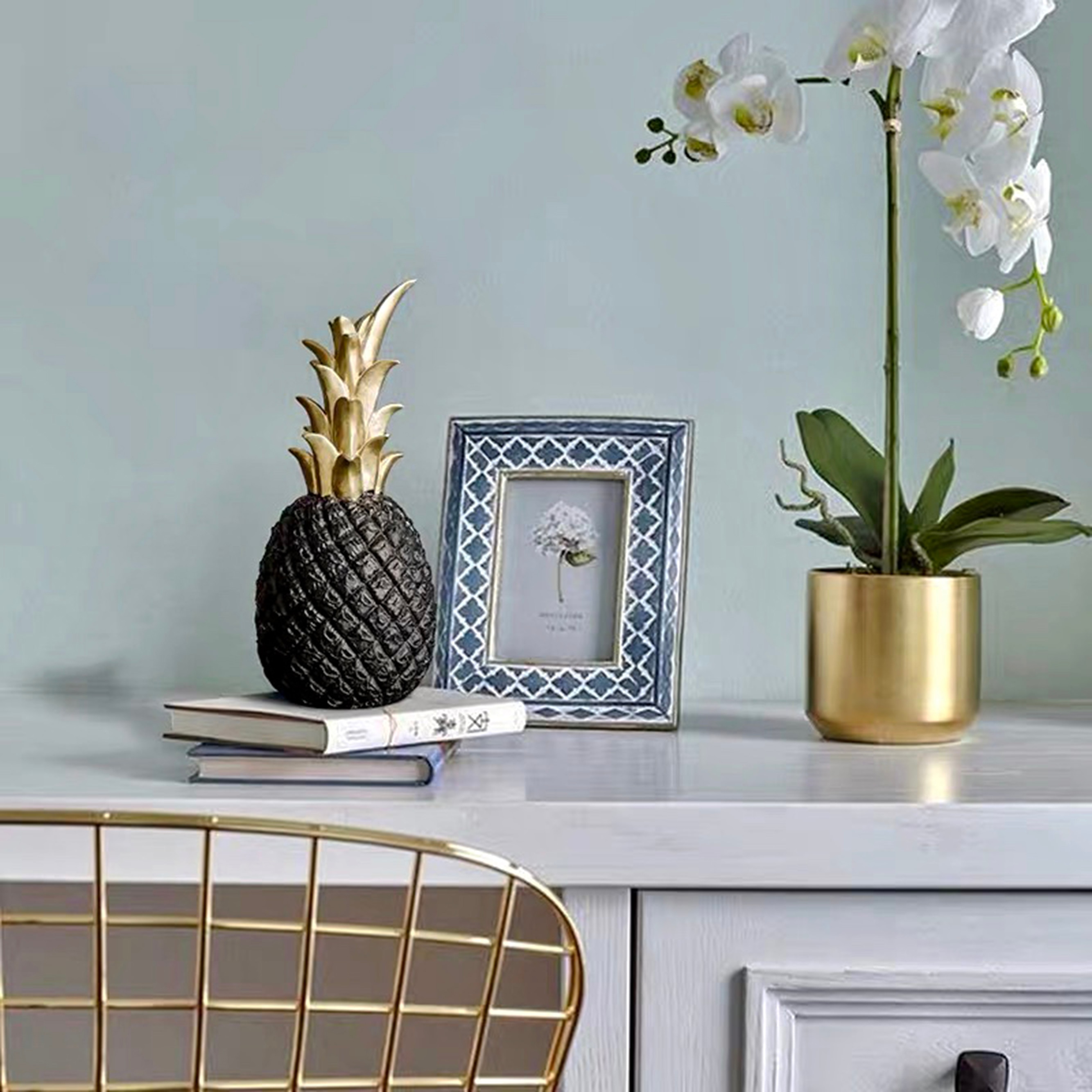 Ananas Ananas Decoratie Nordic Fruit Shape Golden Ananas Decoratie Hars Zwart Wit Home Slaapkamer Desktop Decor