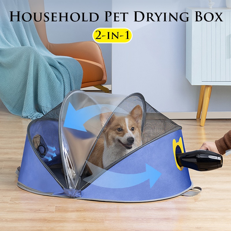 Boîte de séchage pour animaux domestiques, , Cage de soufflage pour chat, chien, tente, sac de toilettage, salle de séchage pour animaux domestiques, système de séchage mains libres multifonction
