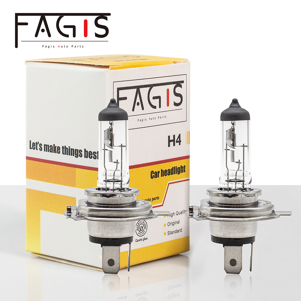 Fagis us merkki 2 kpl  h4 9003 hb2 12v 60/55w p43t kirkkaat polttimot valkoinen auton ajovalo auto halogeenilamput auton valot