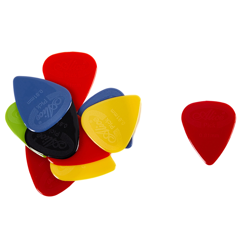 10 pièces Alice guitare médiator antidérapant noir blanc Nylon pour guitare électrique acoustique ukulélé accessoires: Rouge