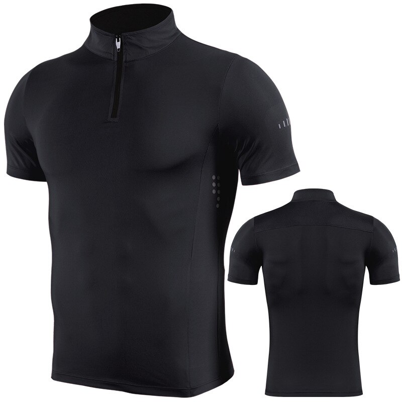 Sportkleding Mannen Gym Sport T-shirt Veelkleurige Sneldrogende Running Pro Shirts Ademend Buiten Rits Tops