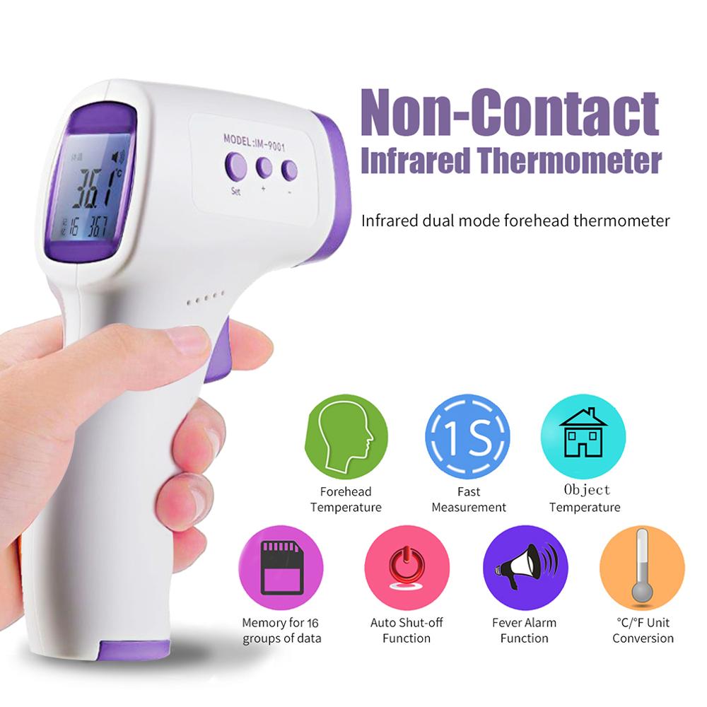 Digitalt øre pandetermometer lcd infrarød babytermometer berøringsfri kropstemperaturmåler temperatur med feberalarm