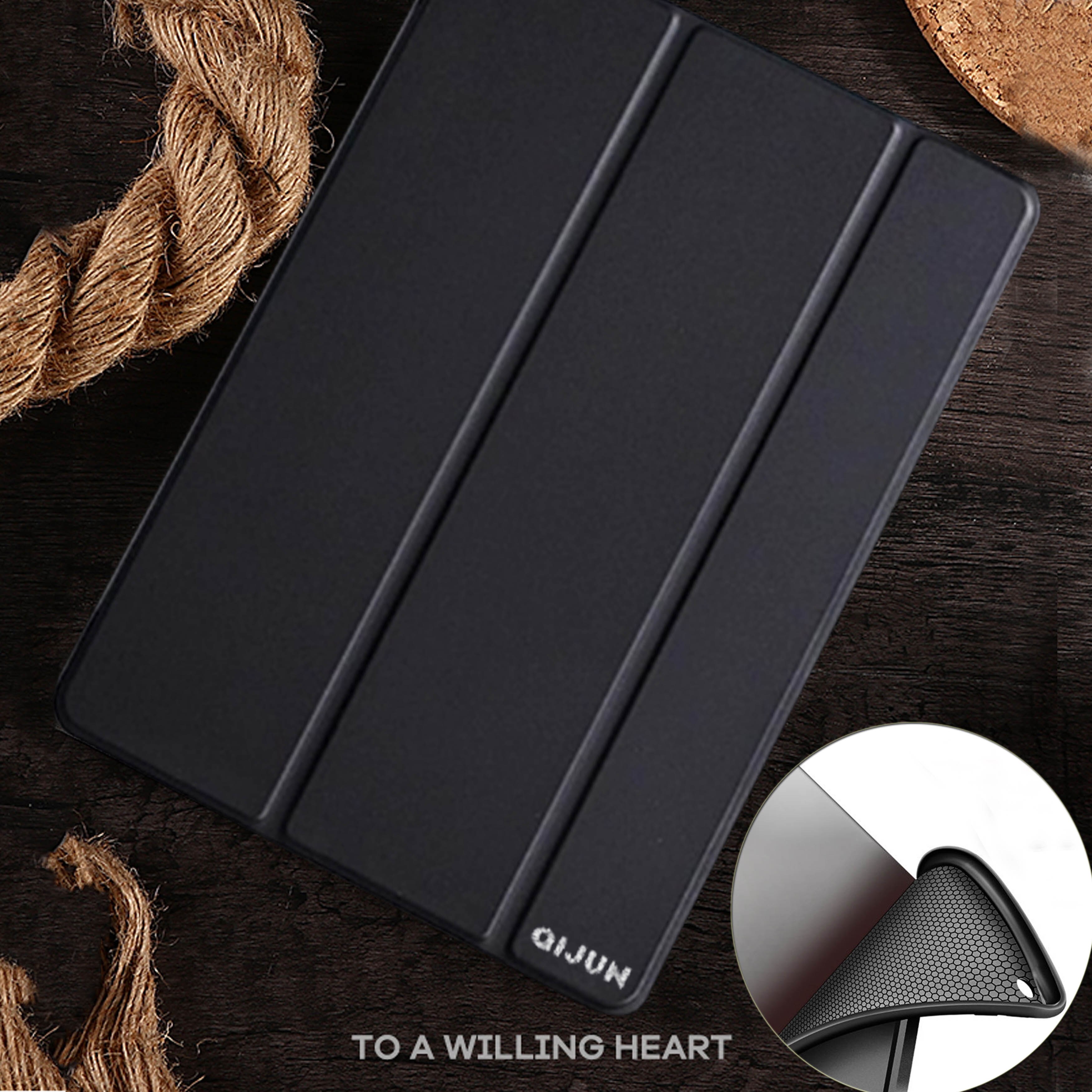 Etui til apple ipad air 1 a1474 a1475 9.7 tommer smart tablet cover til ipad air 1 1474 1475 9.7 '' flip cover silikone soft shell: Sort