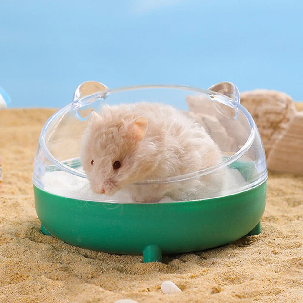 Caja de arena para hámster para mascotas, baño, casa para mascotas, contenedor de baño de arena transparente, lavabo de arena, oso dorado, ardilla, baño para mascotas pequeñas