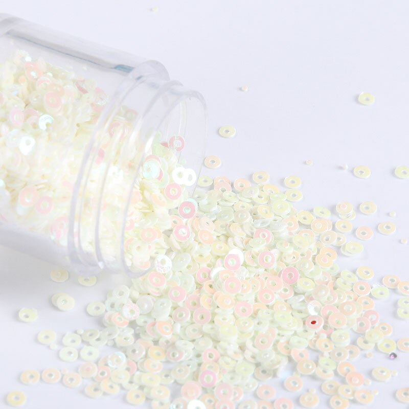 4000 Stks/partij 2Mm Platte Ronde Losse Pailletten Pailetten Naaien Wedding Craft, Kleurrijke Nail Arts, nachtclub Jurk Naaien Accessoires: AB Milk