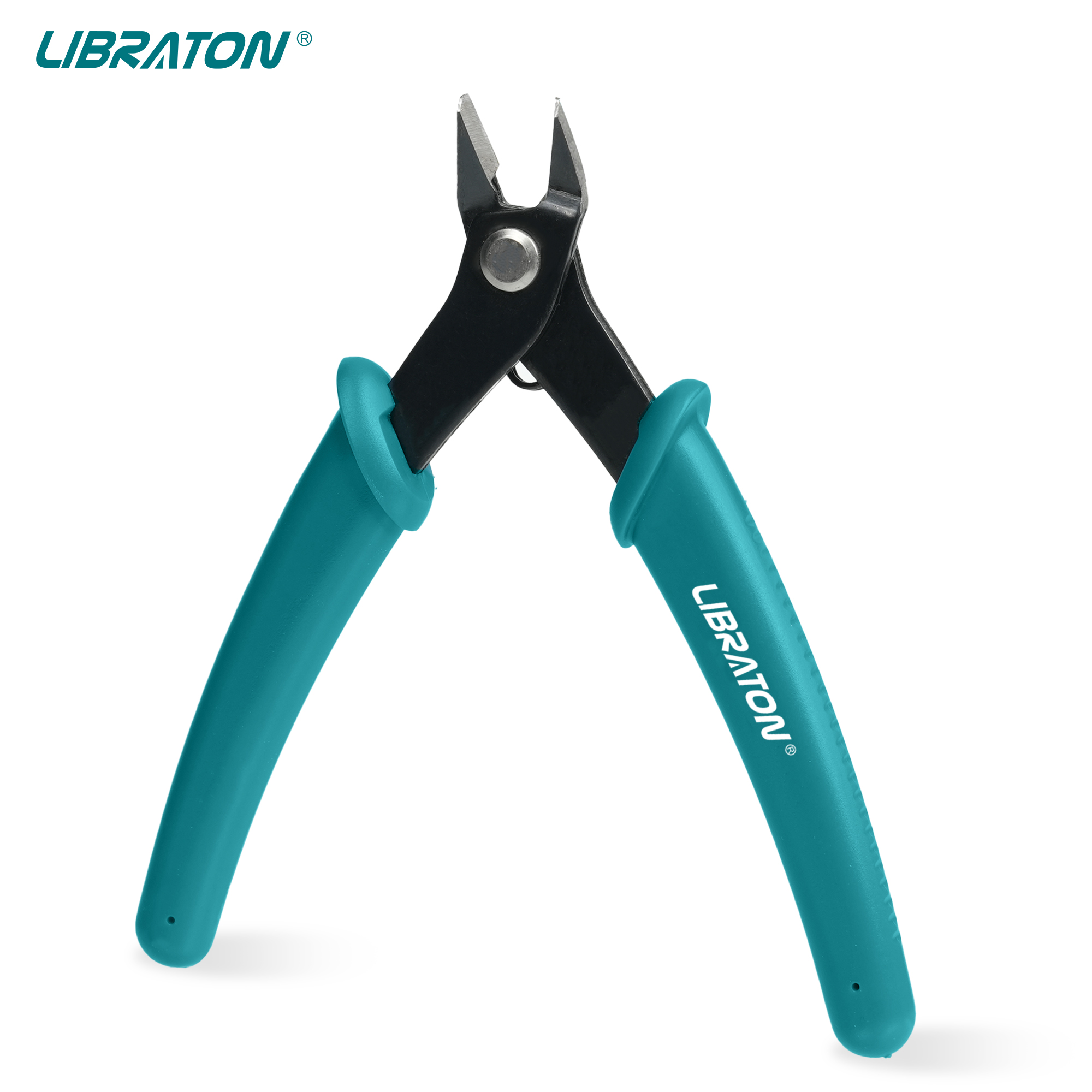 LIBRATON Micro cortador de alambre de 5,12", mini cortadores al ras de precisión y alicates de corte limpio para electrónica, modelo, joyería, kits de modelos: Azul claro