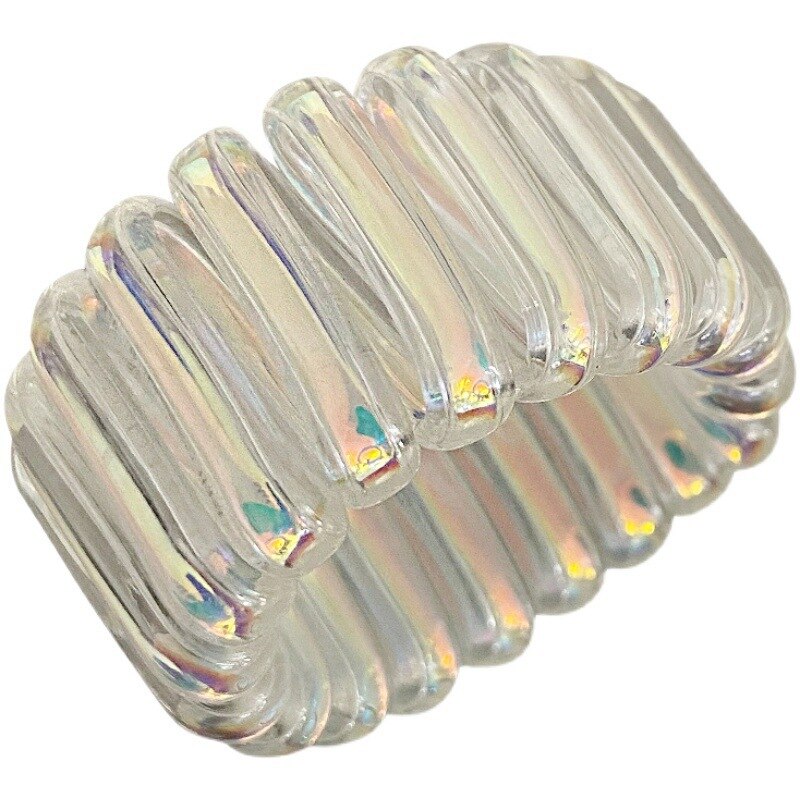 Brede Telefoon Wire Elastische Haar Elastiekjes Transparante Spiraal Haar Banden Scrunchies Gom Voor Vrouwen Meisjes Haar Accessoires