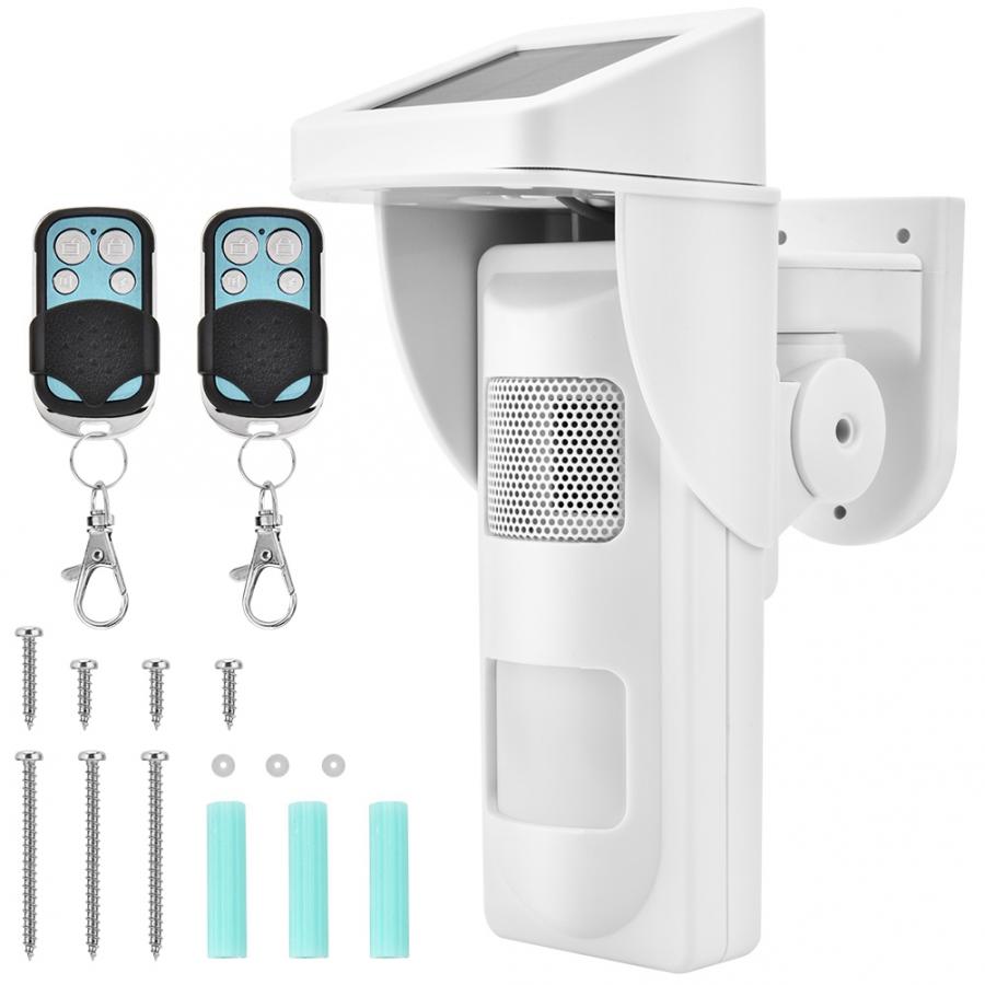 Wireless Outdoor Solar Motion Sensor Waterproof Detector Infrared Security Alarm System Infrared Alarm Detector