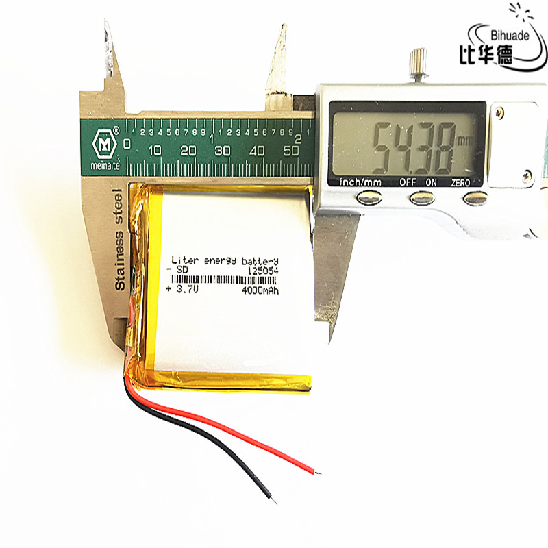 Litro di energia della batteria 3.7 V batteria ai polimeri di litio 4000 mah interfono 125054 di GPS del veicolo registratore dati di viaggio