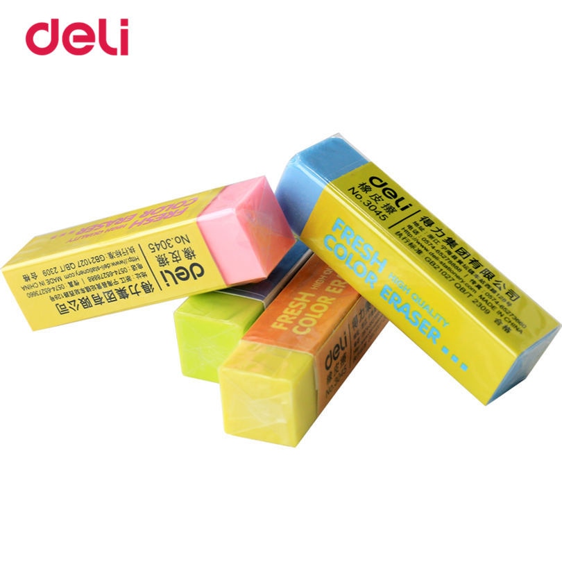 Deli Pencil Eraser Candy Colors Cute Style Stationery Rubber Practical Normal Office Eraser Student Learning Stationery