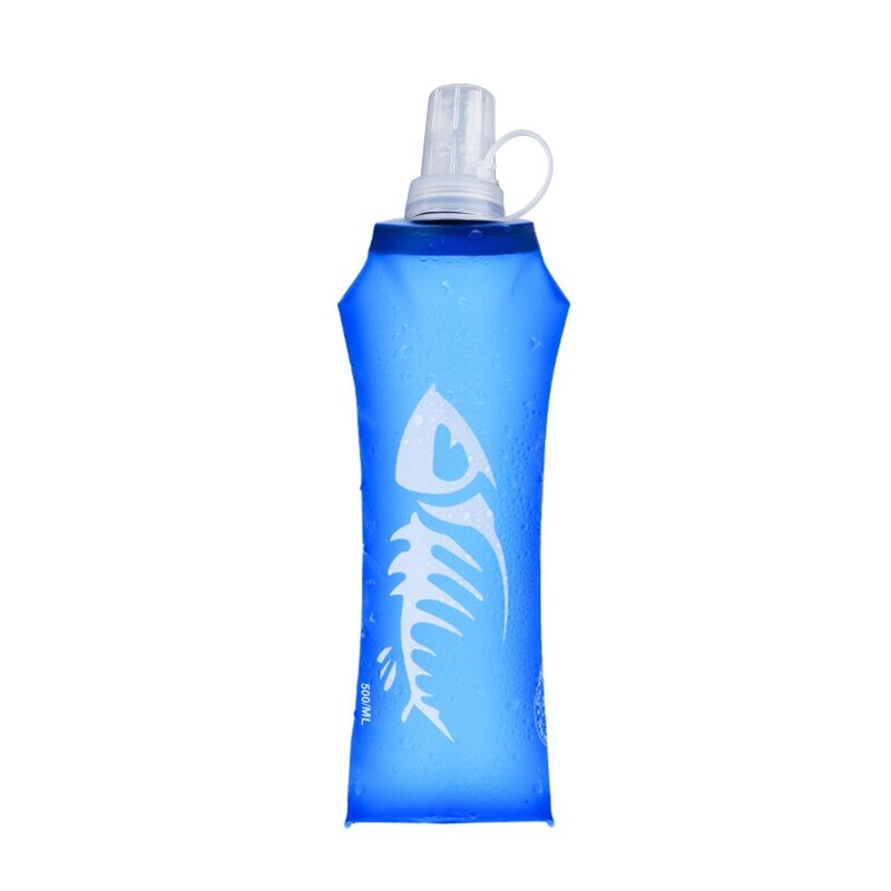 Wasser Flasche BPA Frei Faltbare Silikon Wasser Flaschen Leck Beweis Faltbare für Wandern Fitness Radfahren Bergsteigen: 500ml
