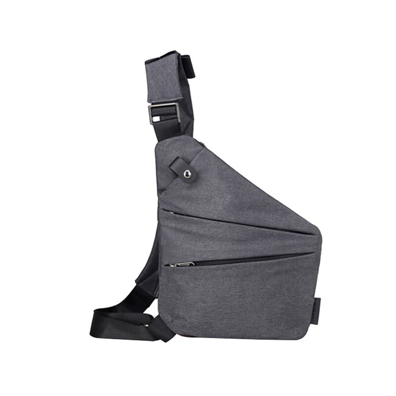 Mannen Schoudertas Sling Borst Pakken Canvas Usb Opladen Sport Crossbody Handtas Mannelijke Borst Zakken Riem Taille Packs: gray left 3
