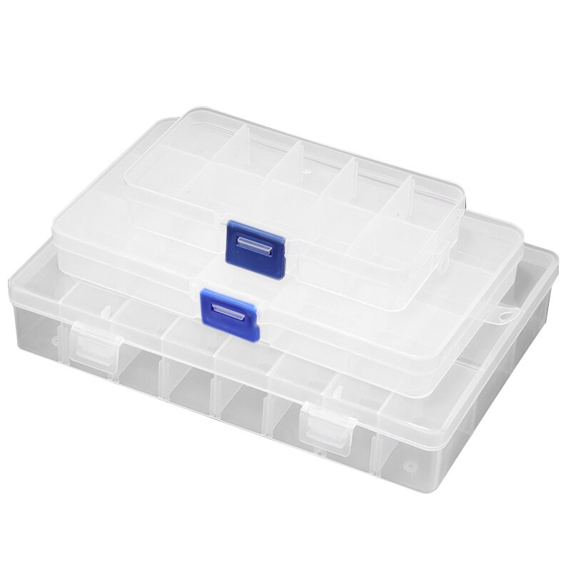10/15/24 Cells Transparent Storage Box Organizer Case Storing Plastic Box Jewelry Beads Pill Screw Organizador Waterproof