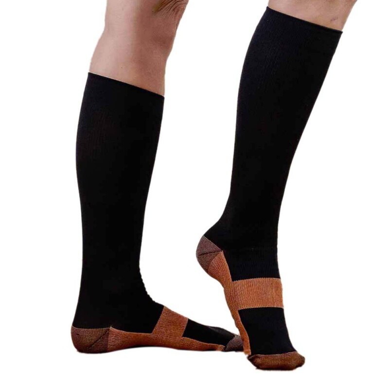 Sport anti-trætheds kompressionsstrømper unisex 1 par fod anti træthed blød smertelindring mirakel magiske sokker støtte knæhøj sok