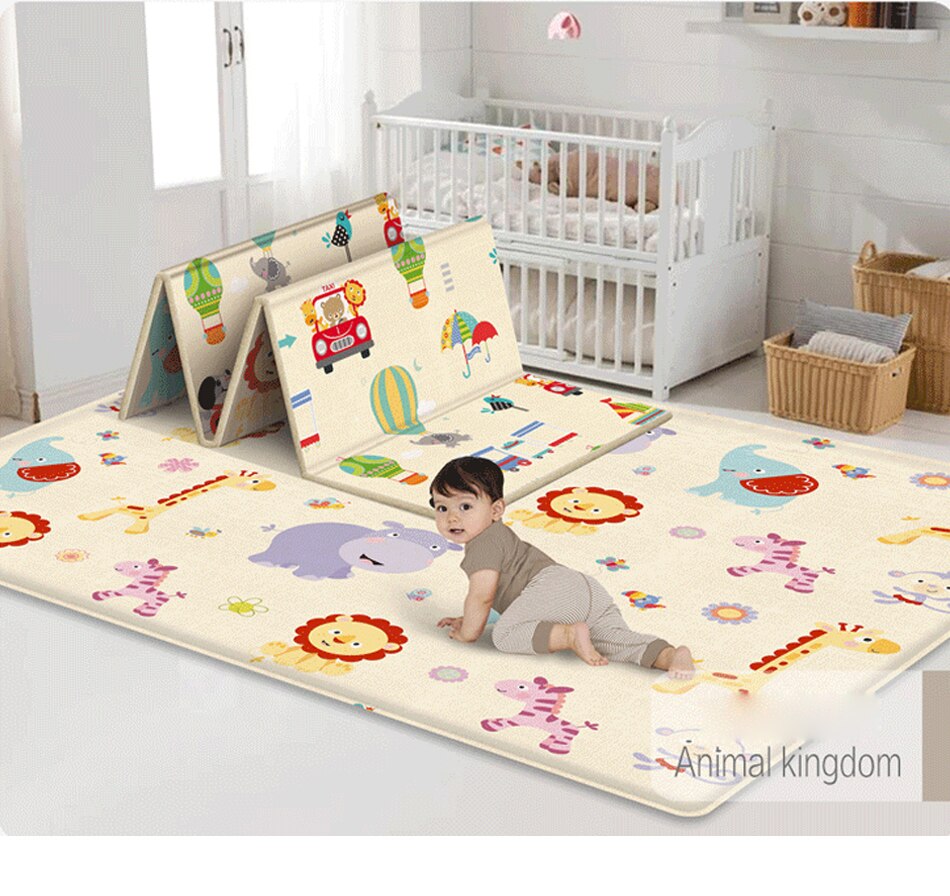 180*100*1cm vandtæt baby foldemåtte legemåtte legetøj stort puslespil legemåtte crawling pad bærbare dobbeltsider børnetæppe: Pj3744a