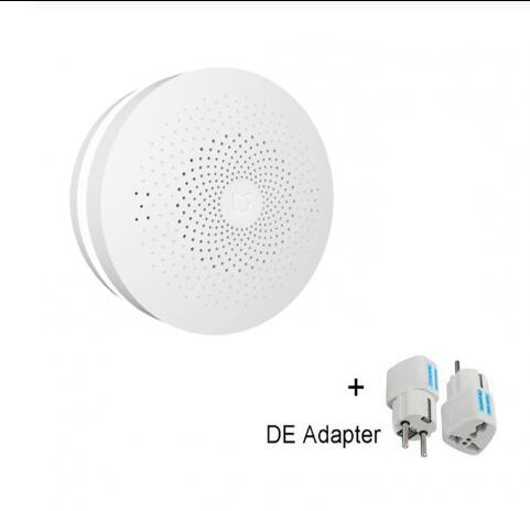 Original Xiaomi Mijia Smart Home Multifunctional Gateway 2 Alarm System Intelligent Online Radio Night Light Bell Samrt Hub: add EU adapter