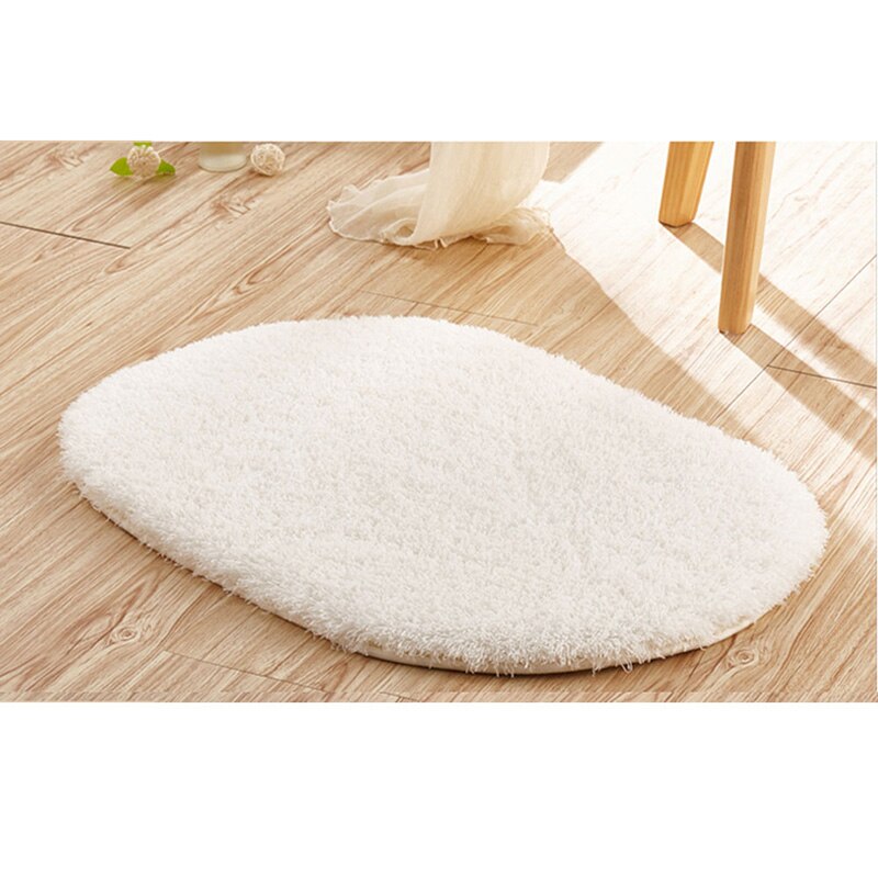 absorbant doux chambre salle de bain sol antidérapant porte tapis de bain tapis de douche 30*50cm: creamy-white