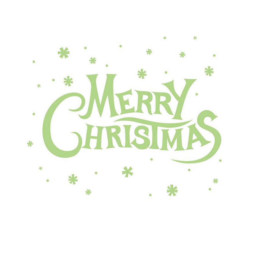 Christmas Glowing Wall Stickers Letter Stickers window decals PVC Wall Posters for Bedroom Living Room Green wallpaper: Default Title