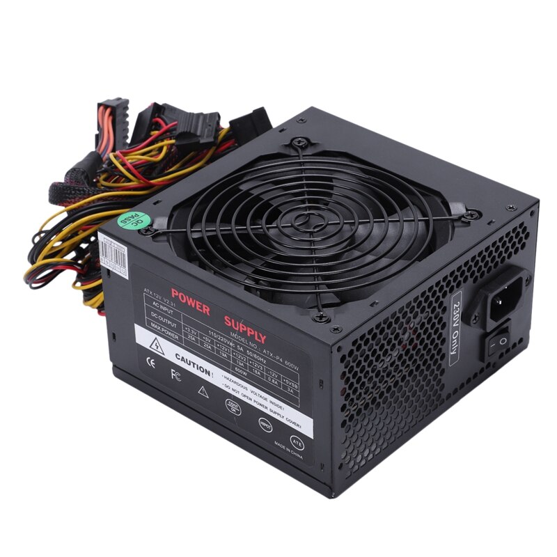 170-260V Max 600W Power Supply Psu Pfc Silent Fan 24Pin 12V Pc Computer Sata Gaming Pc Power Supply For Amd Computer Eu Pl