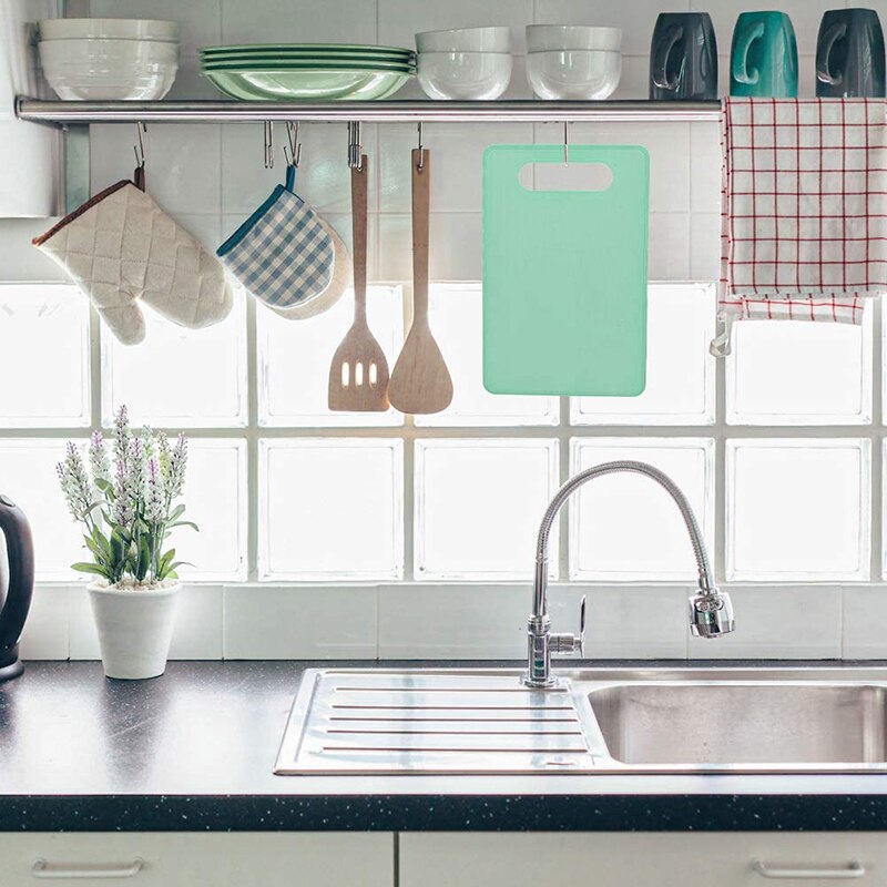 6 Pcs Chopping Board Flexible Plastic BPA Free Antibacterial Colour Coded Non-Slip for Fish Bread Vegetable Fruit Kitchen Tools