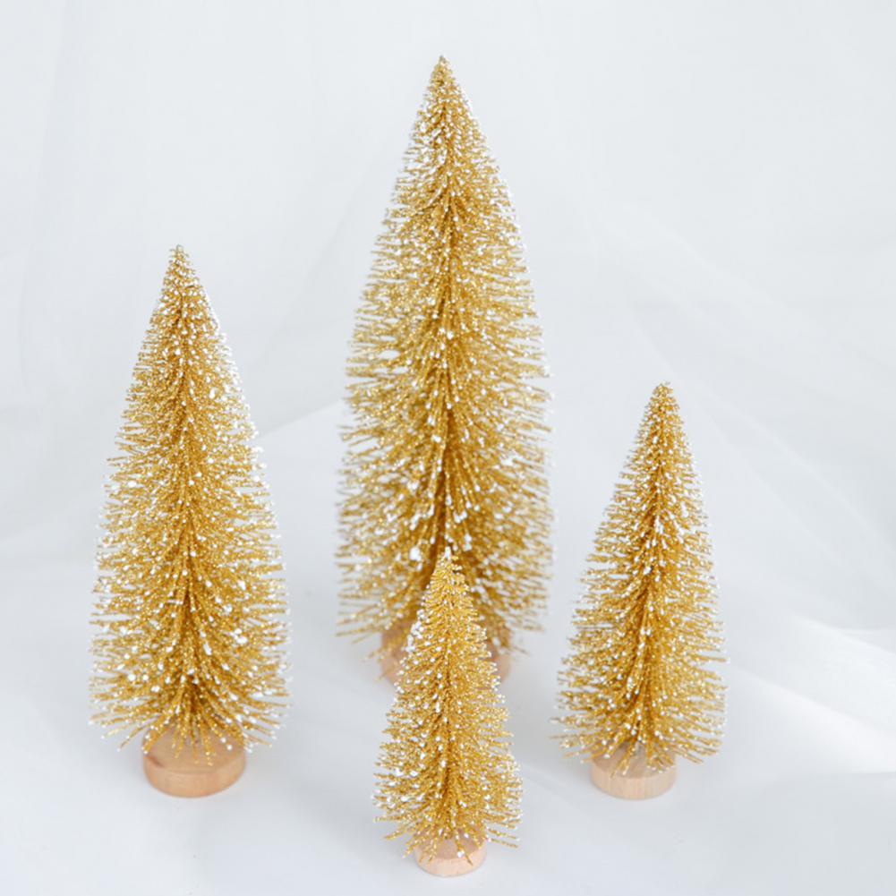 Universele Kerstboom Decoratie Delicate Mini Kerstboom Decoratieve Stabiele Roze Massaal Miniatuur Kerstboom