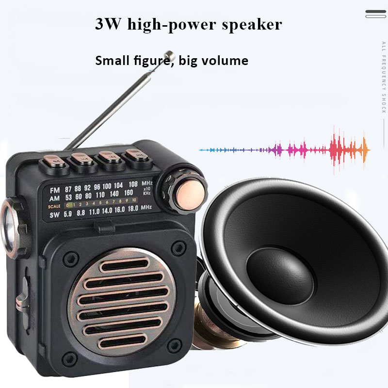 Radio stereo FM AM SW Przenośny kieszonkowy mini odbiornik radiowy Wielofunkcyjny bezprzewodowy odtwarzacz muzyczny Bluetooth z latarką LED