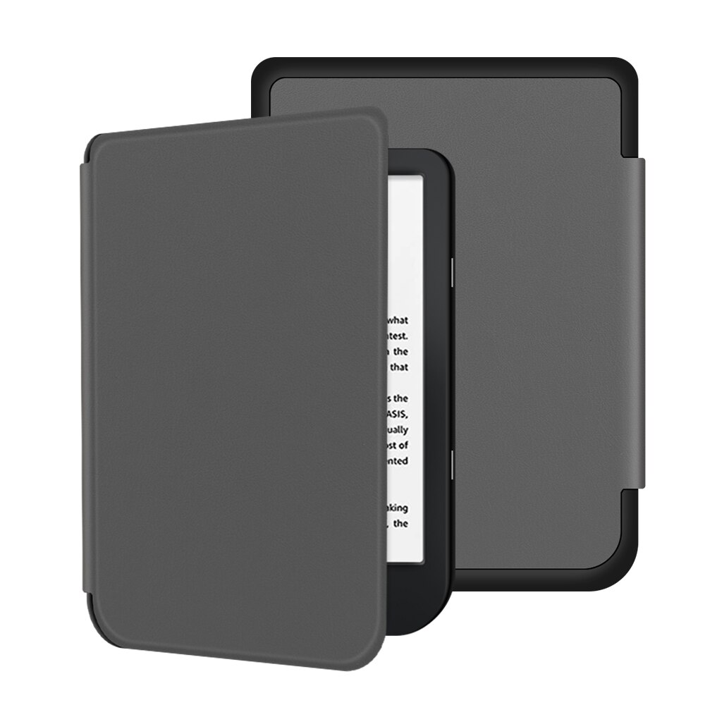 Funda de reposo magnética delgada para Kobo Nia Ereader , cubierta inteligente para libro electrónico de PU, carcasa de piel, ligera, función de apagado automático: nia gray