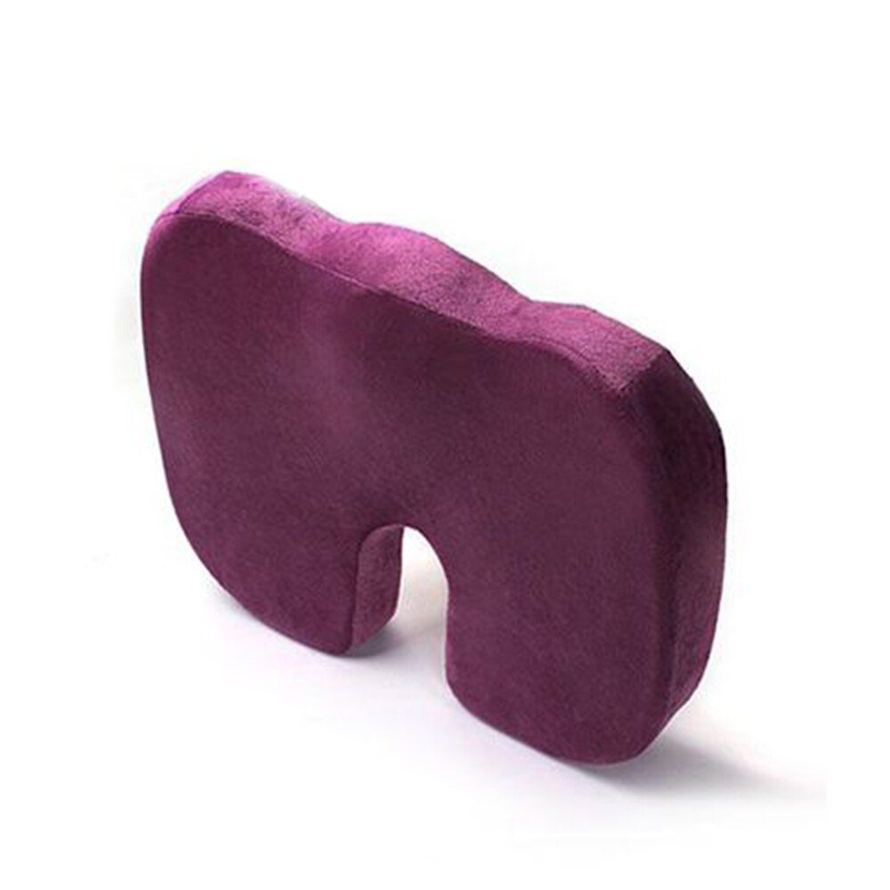 Memory Foam Zitkussen Orthopedisch Kussen Stuitbeen Ondersteuning Taille Terug Kussen Autostoel Hip Massage Pad Sets Fit Voor Auto: Paars