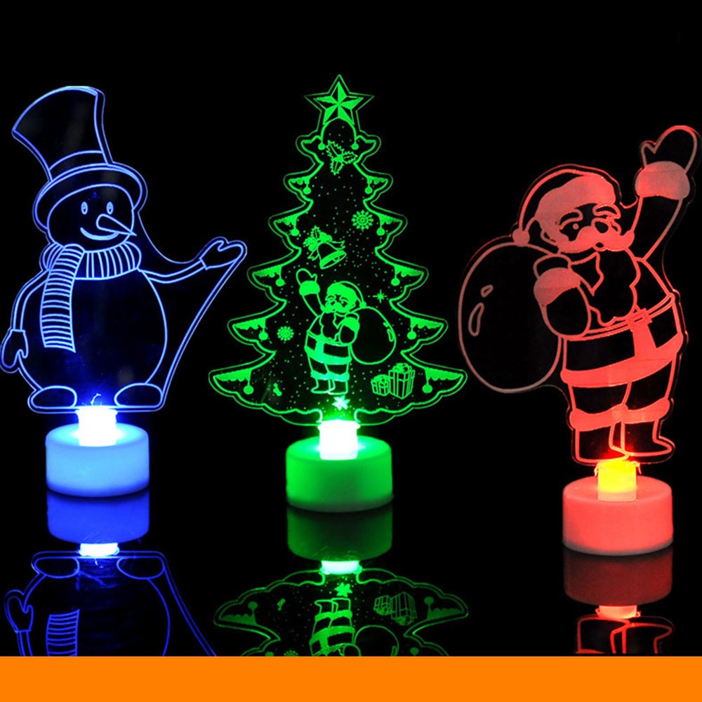 Christmas Xmas Tree Children Night Light Toy Colorful Santa Claus LED Kids Luminous Toys