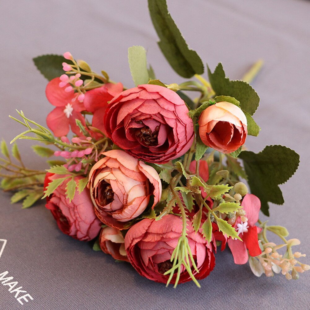 1pc kunstige blomster camellia hjem hage bryllupsfest møbler diy dekor blomster til dekorasjoner