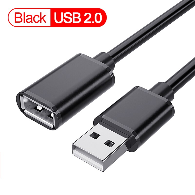 Essager USB Extension Cable 3.0 Male to Female USB 3.0 2.0 Extender Cord For Smart-TV PS4 Xbox Data Sync USB Extender Wire Cord: Black USB 2.0 / 0.5M