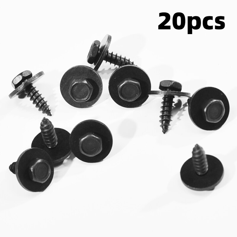 Juego de 20 unids/set de tornillos y arandelas autorroscantes para BMW, 4,8x19mm, negro, 8mm