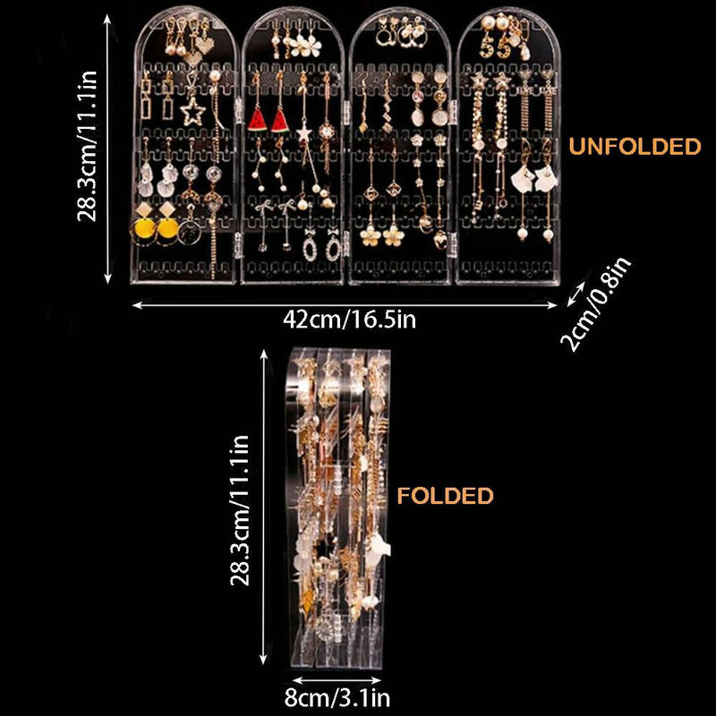 Earring Holder Organizer Jewelry Organiser Stand Foldable Screen Necklace Rack Multi-Purpose Dressing Tablet Jewelry Holder