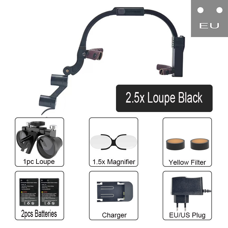 2.5x 3.5Xdental Loupe Vergrootglas Led Koplamp Voor Vergroting Binoculaire Loepen 5W Licht Dentisit Koplamp Laboratoriumapparatuur: 4