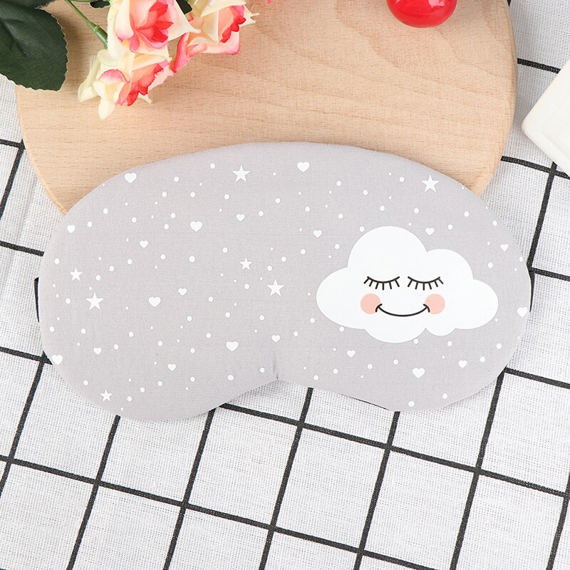 1pcs Funny Eyepatch Sleep Mask Travel Eye Band Sleeping Aid Kids Blindfold Sleeping Mask Cute Cotton Cartoon Eye Cover: grey