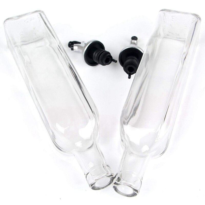 Bouteille en verre de distributeur d'huile de burette de 2 pièces pour le bec de récipient de cuisson 17Oz et 6 pièces