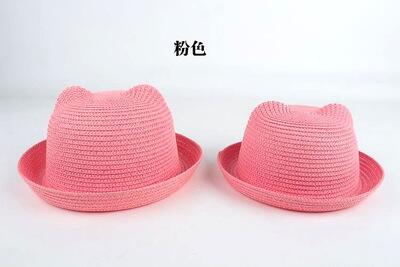 Stro Hoeden Kids Karakter Oor Decoratie Zomer Cap Baby Zonnehoed Voor Meisje Jongens Emmer Cap Voor Kinderen Hoed Strand panama Caps: 14
