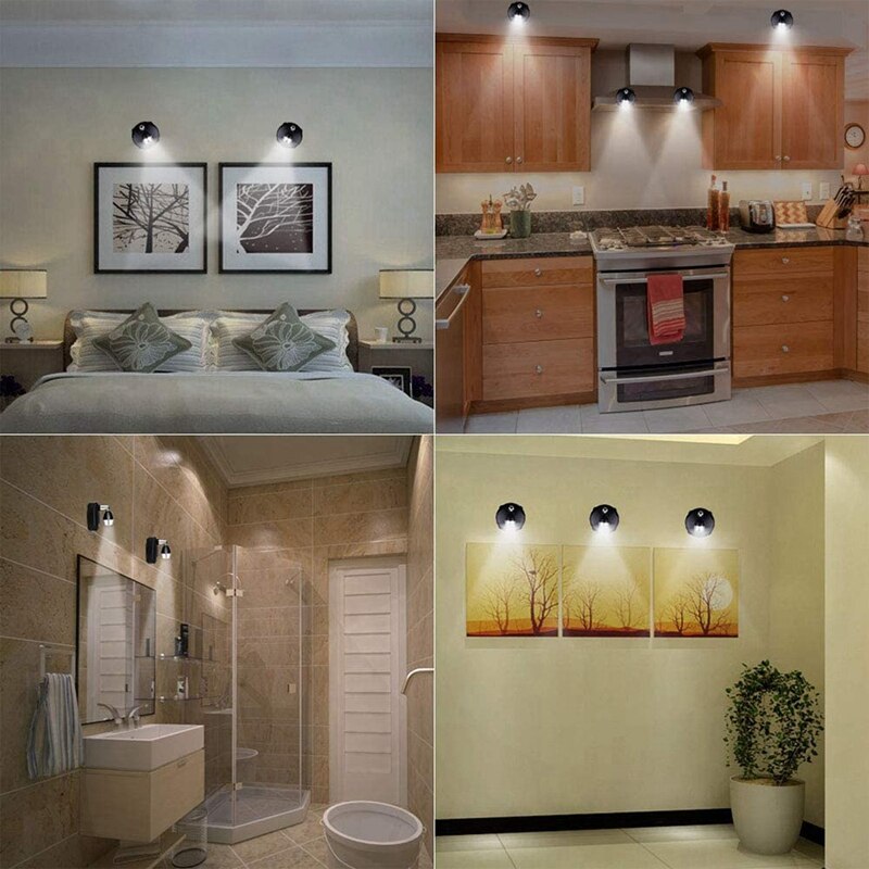 ABSF Wireless Spotlight Indoor,Battery Operated Accent Lights Art Lights for Paintings,LED Wall Light with Remote (2 Pack)