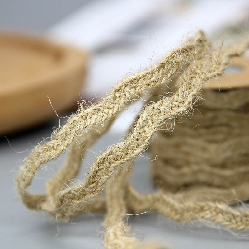 Nici Macrame sznur liny DIY Wykonany ręcznie wielofunkcyjne zawijane sznurki nici 5M rustykalna juta sznurek tkactwo liny konopne sznurek jutowy