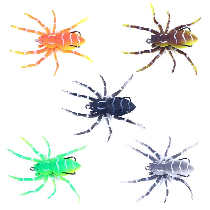 Spider Soft Bait Artificial Softbait Lure Weedless Fishing Tool with Hook Tackle W8EE